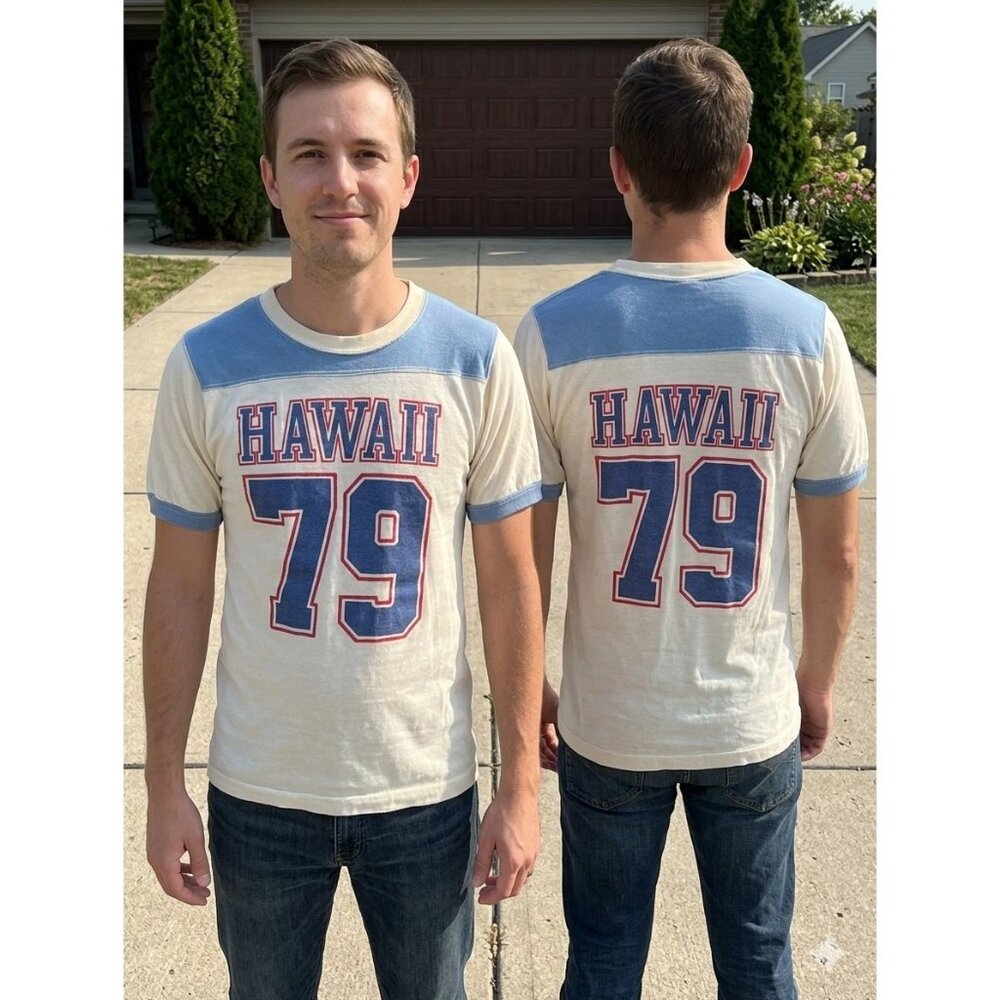 Vintage 70s Sport-T by Stedman Hawaii 79 Ringer T-Shirt Small Made in USA